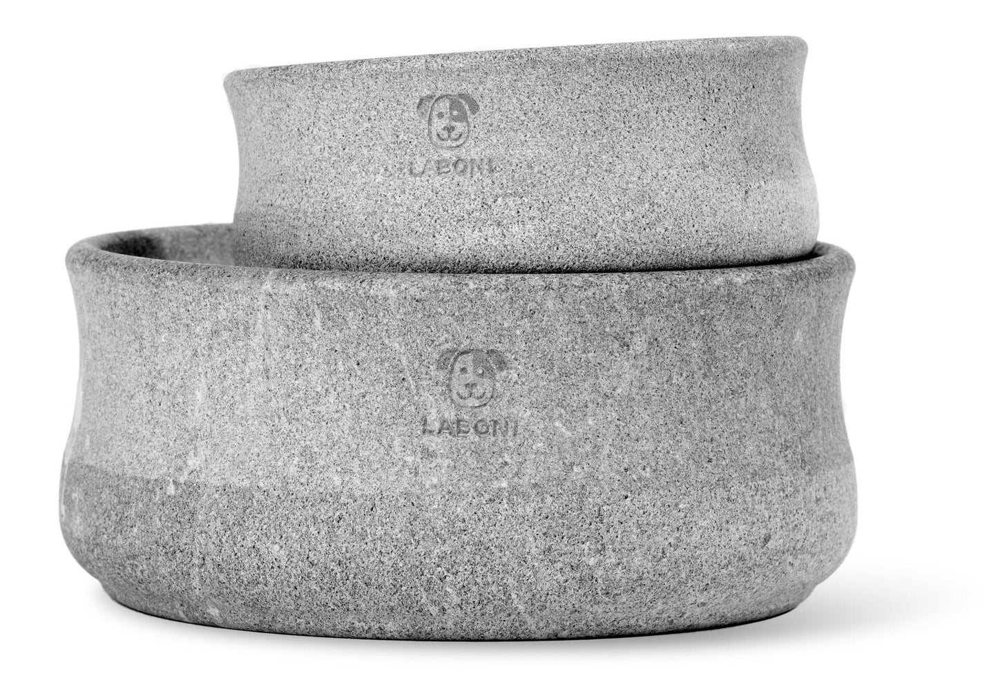 Laboni Rocky – Exclusieve ronde voerbak van natuurlijk speksteen
