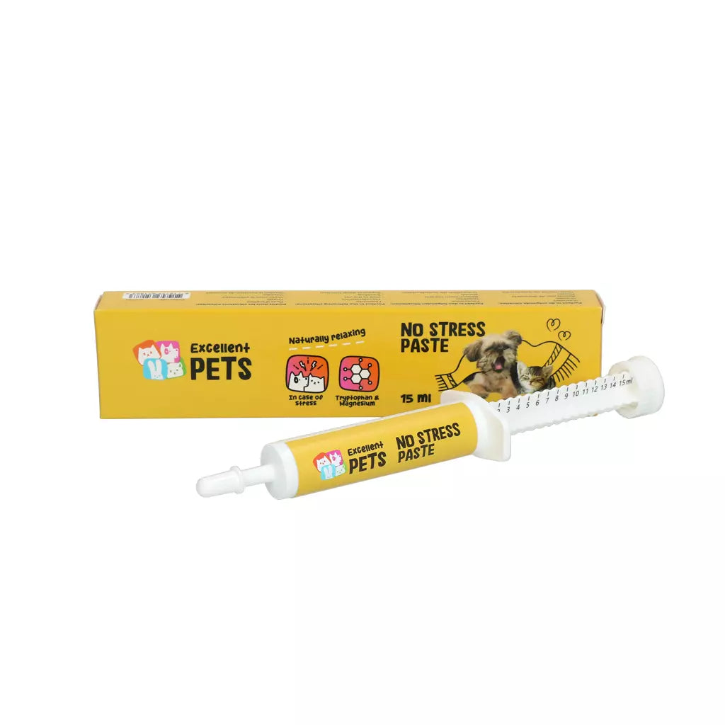 Excellent Pets No Stress Paste 15 ml – kalmerende pasta voor hond en kat met L-tryptofaan en magnesium