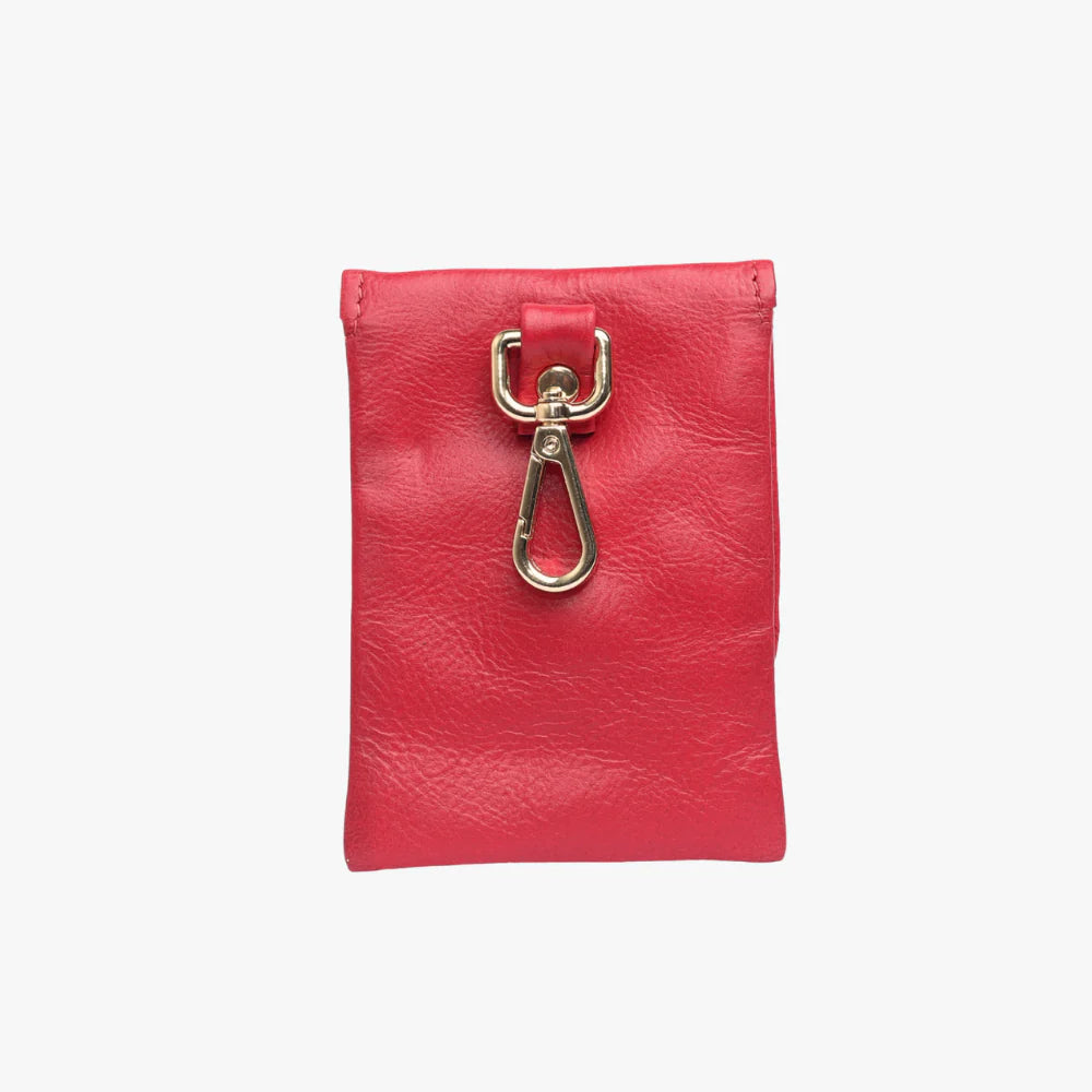 Pooch Bag Royal Red – Leren Beloningstasje & Poepzakjeshouder