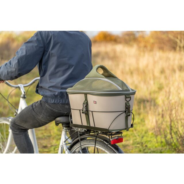 Trixie Fietsmand voor Bagagedrager – Olijfgroen/Beige