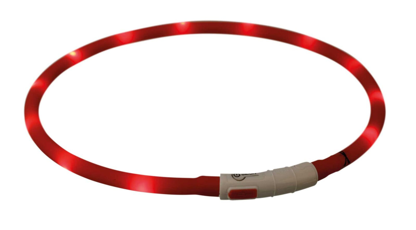 Trixie USB Flash Light Band — Veiligheid & zichtbaarheid (rood)