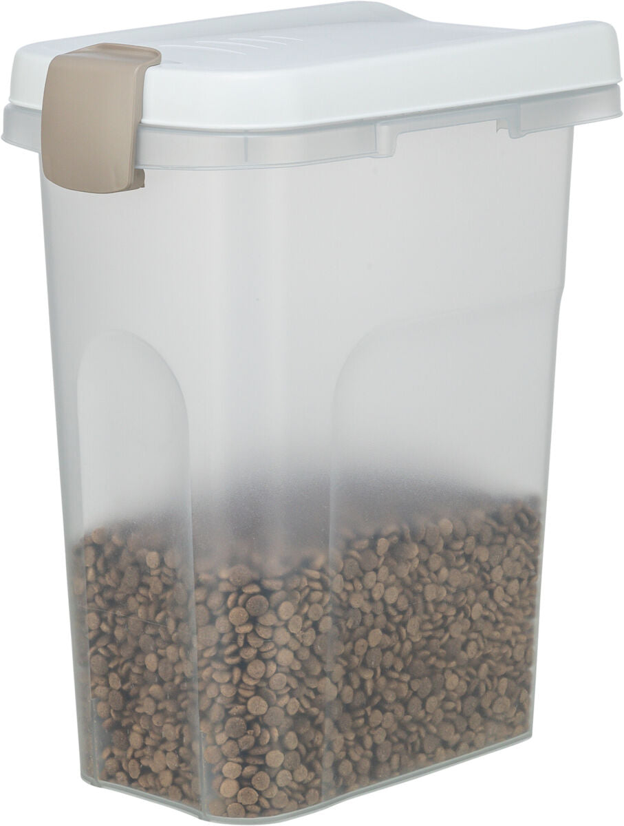 TRIXIE Voerton Luchtdicht – Voor Droogvoer/Brokken (15L) – Transparant/Wit