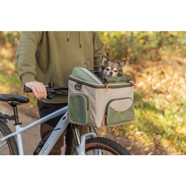 Trixie Stuur-Fietsmand – Olijfgroen/Beige
