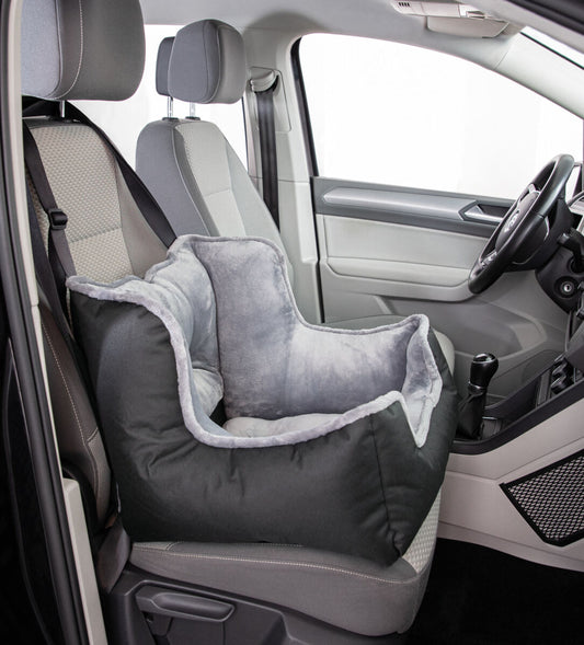 Trixie Autostoel Pluche Zwart – zachte comfort autostoel hond