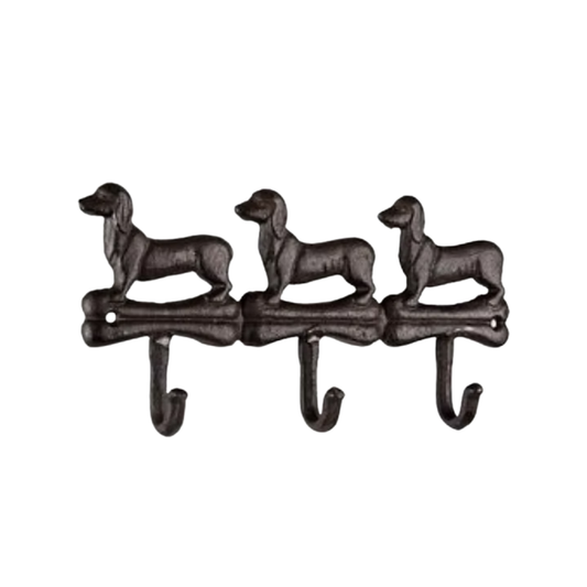Clayre & Eef kapstok teckels van ijzer – wandkapstok 29x4x15 cm