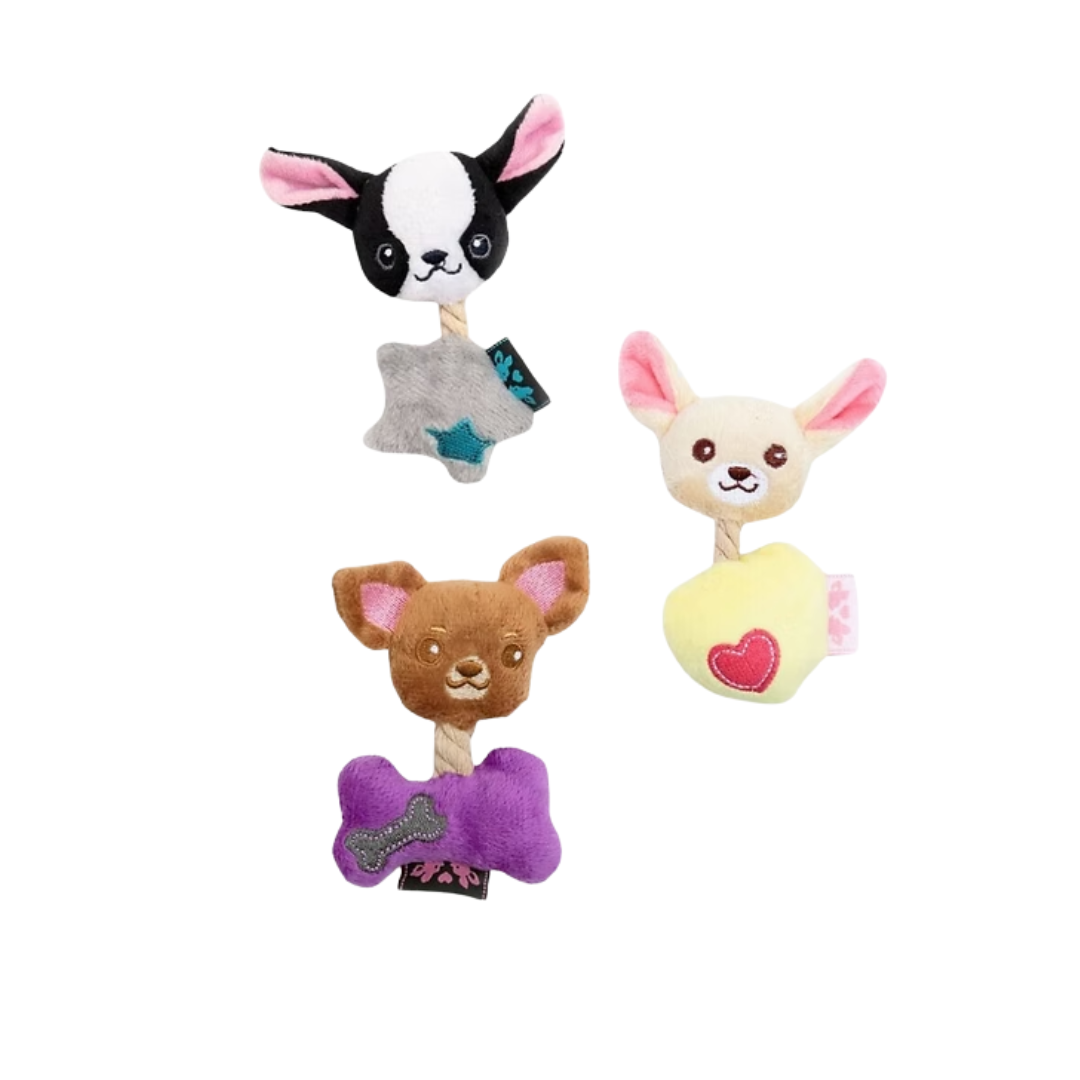 Chi-Toys knuffelbeest voor Chihuahua zwart-wit