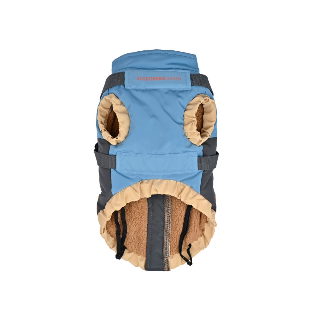 51 Degrees North Color Block Harnas – Warme hondenjas (Teckel proof)