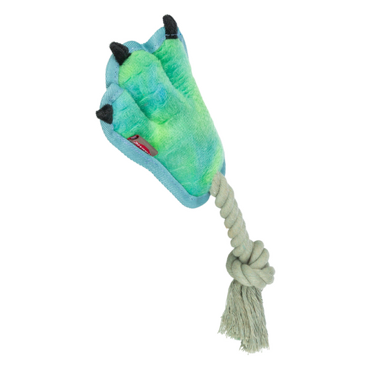 Trixie Klauw aan Touw pluche hondenspeelgoed 22 cm met pieper en touw