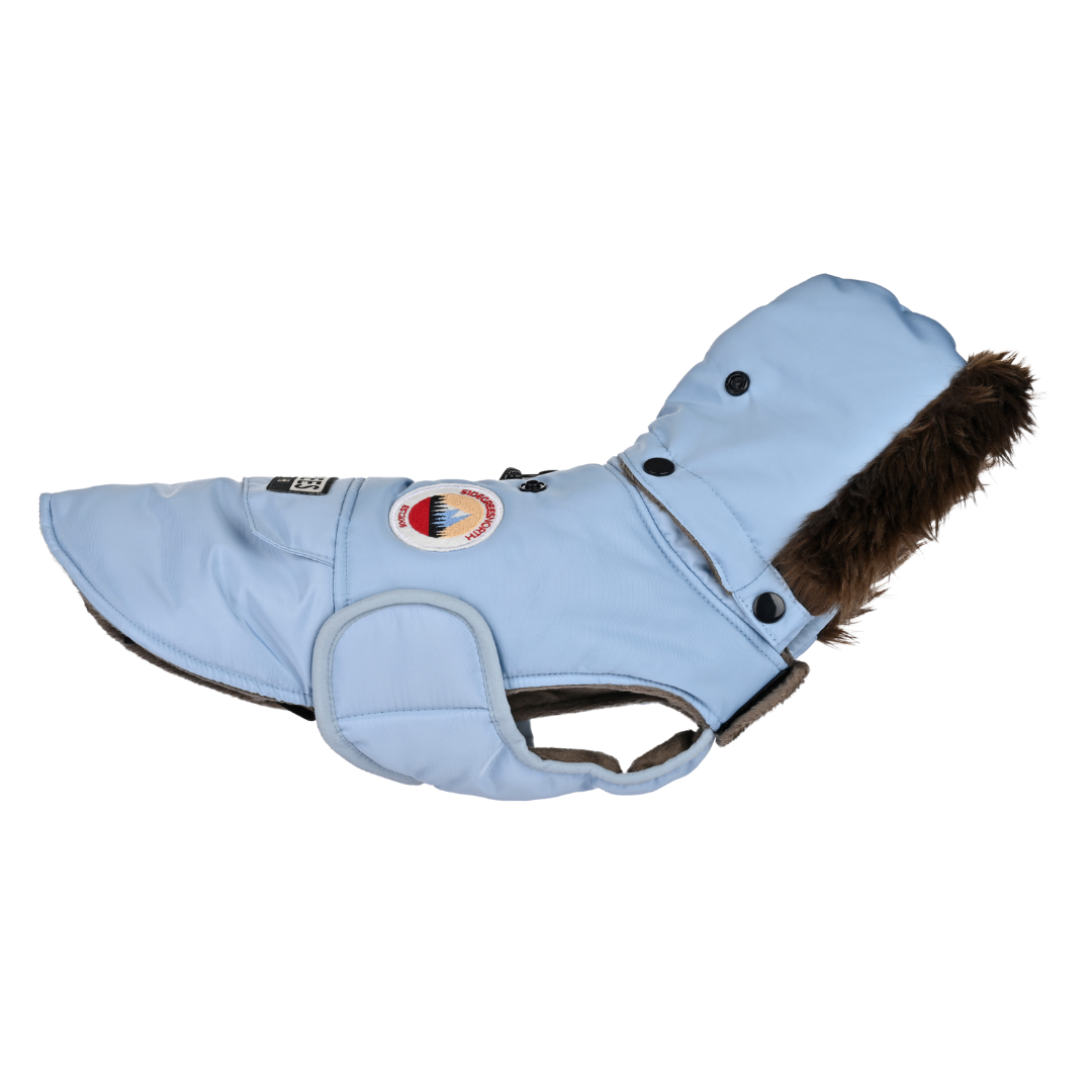 51 Degrees North Inuit hondenjas blauw met capuchon winterjas voor hond