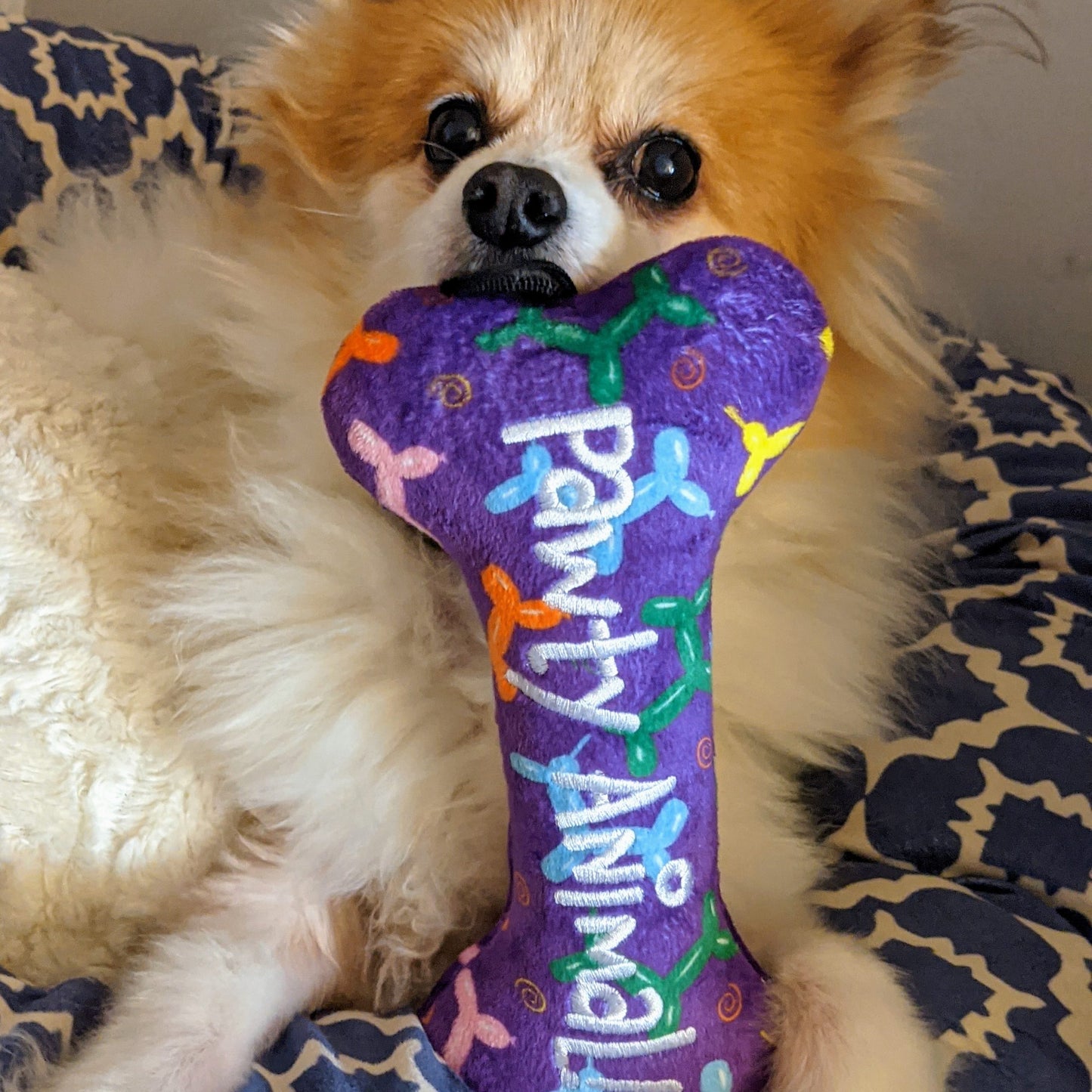 Lulubelles Power Plush Pawty Animal Bone – Stevig Pluche Hondenspeeltje met Pieper