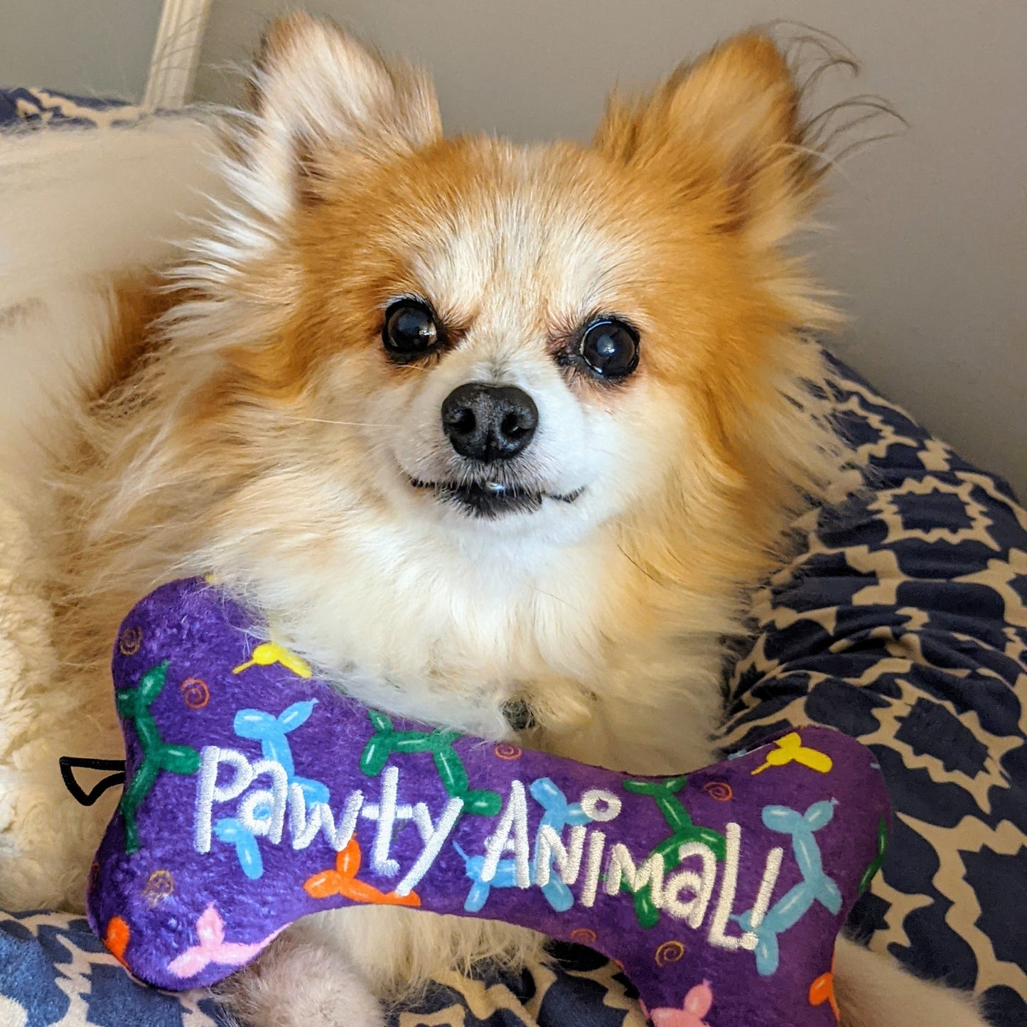 Lulubelles Power Plush Pawty Animal Bone – Stevig Pluche Hondenspeeltje met Pieper