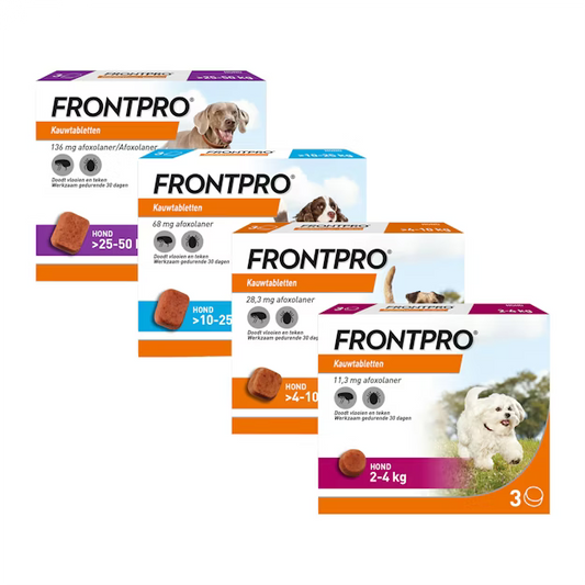 FRONTPRO Kauwtabletten voor hond tegen vlooien en teken
