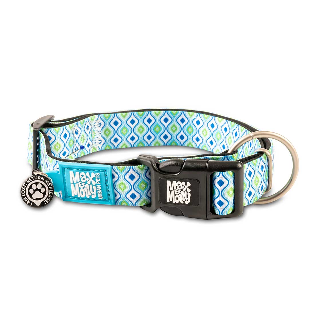 Retro Blue design hondenhalsband Max & Molly