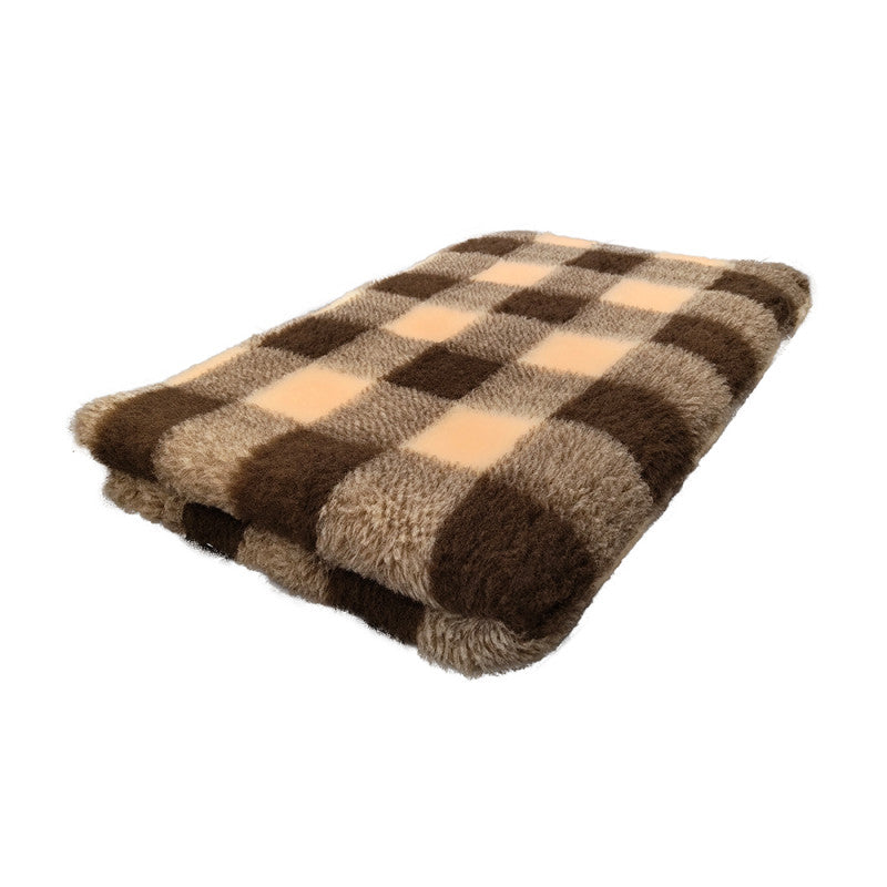 Vetbed Ruitjes – Beige met bruin & Ultrazacht comfort