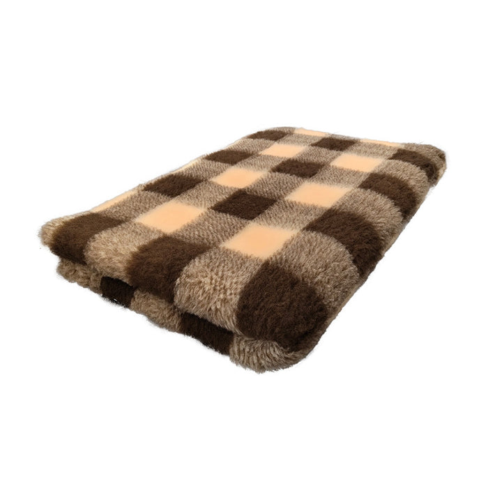 Vetbed Ruitjes – Beige met bruin & Ultrazacht comfort