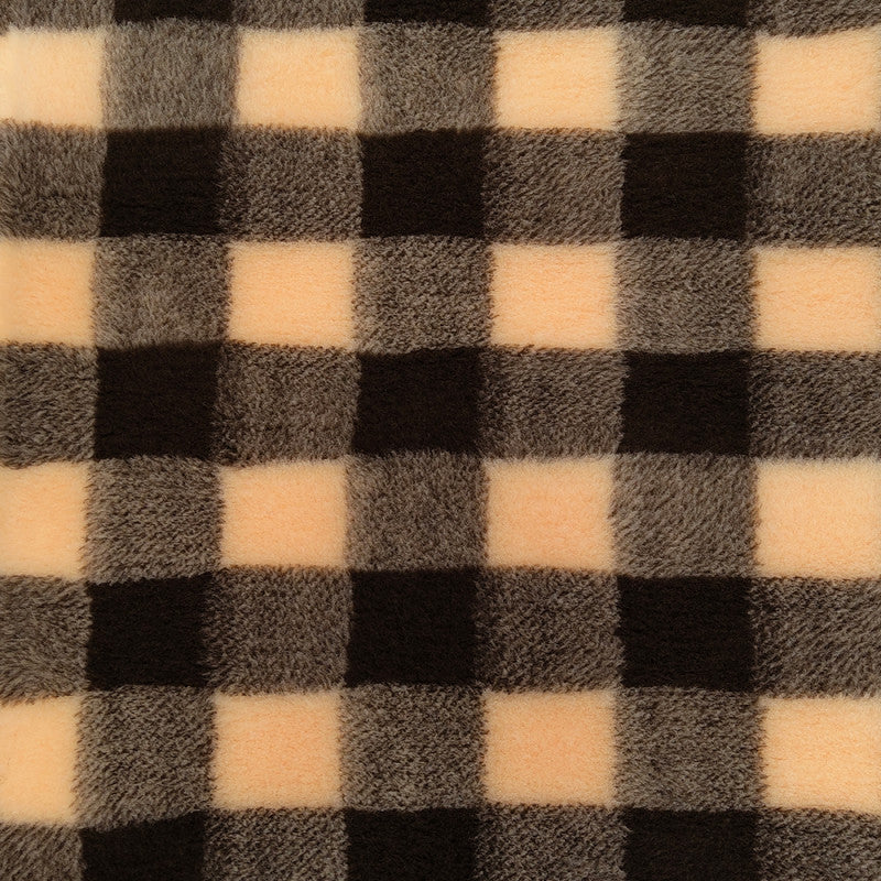 Vetbed Ruitjes – Beige met bruin & Ultrazacht comfort