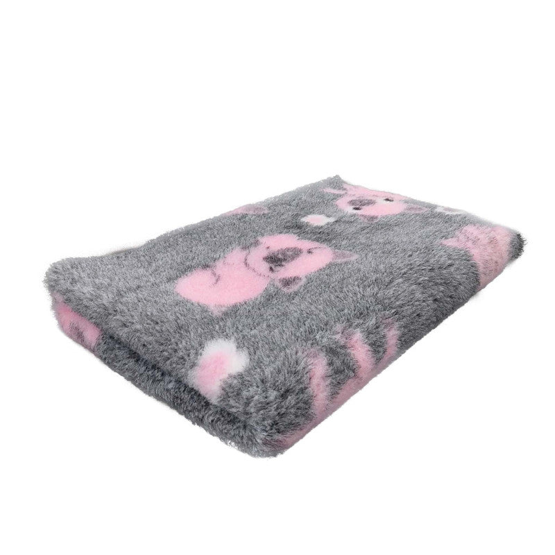 Vetbed Varkens – Roze met grijs & Ultrazacht comfort