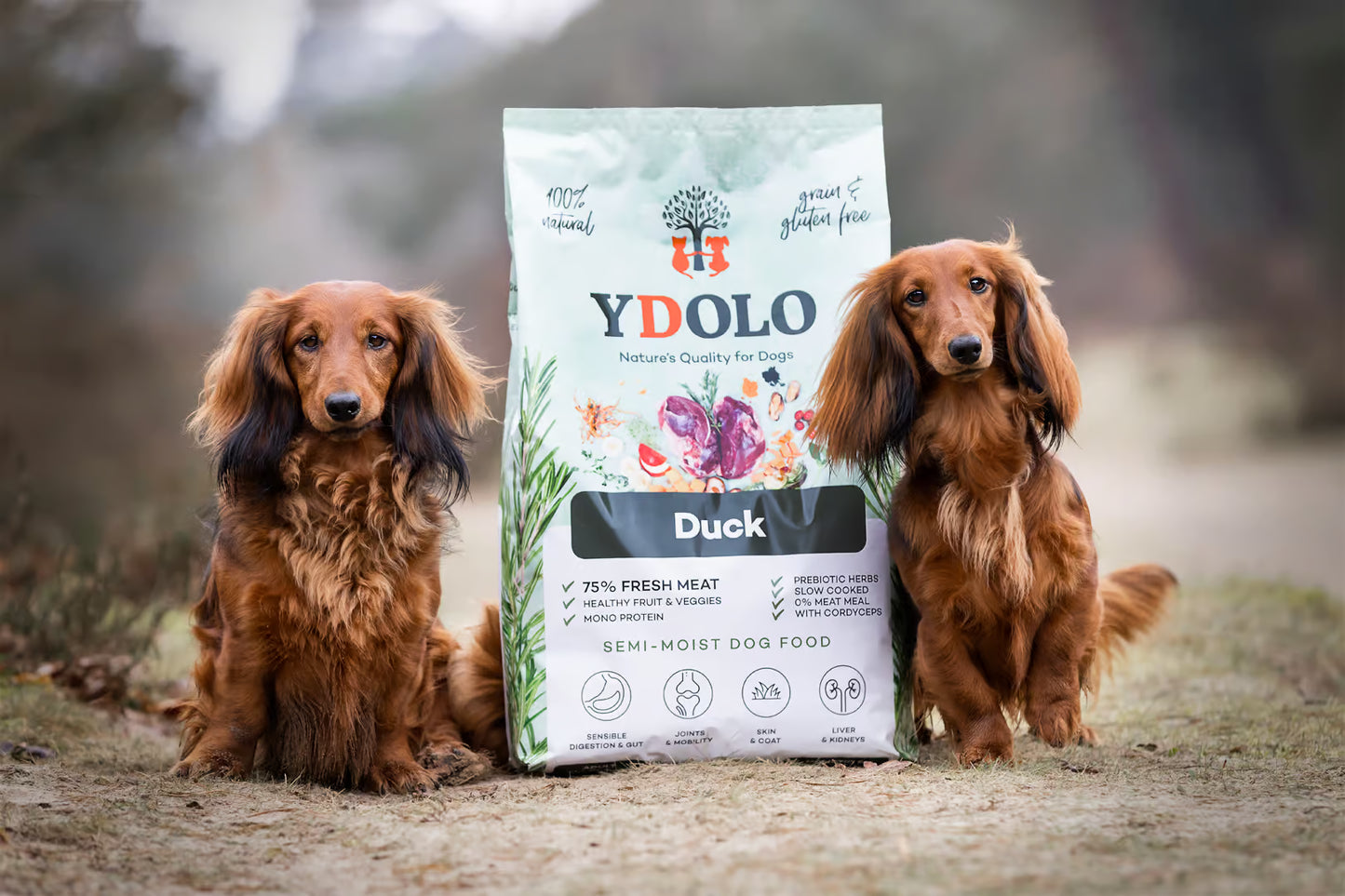 YDOLO Healthy & Pure Duck – Semi-Moist Drooghondenvoer (2,5 kg & 10 kg)
