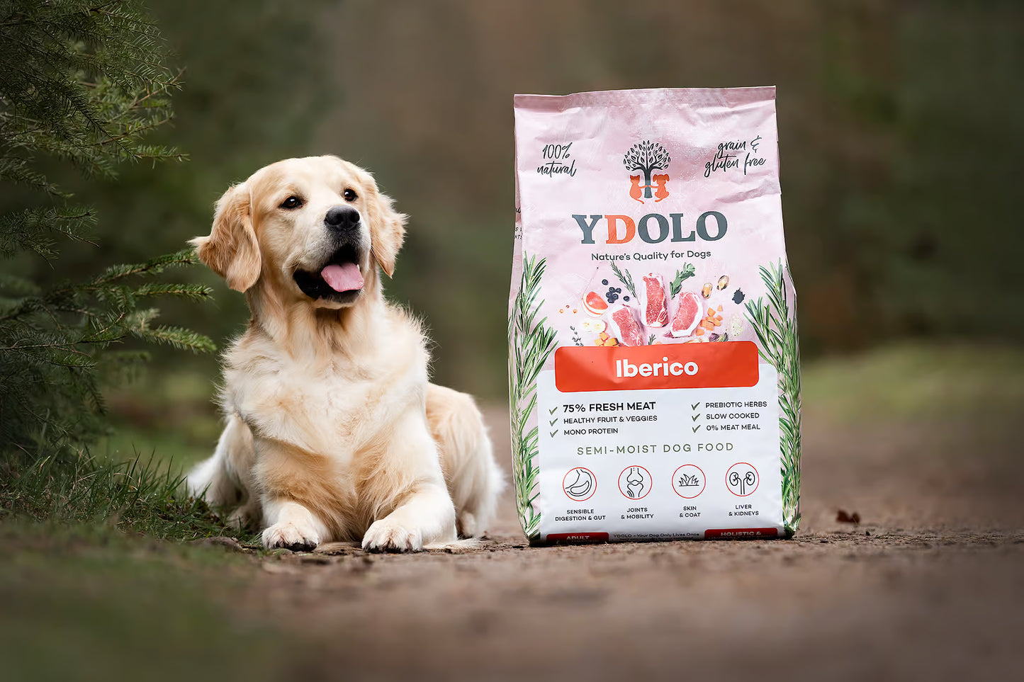 YDOLO Healthy & Pure Iberico – Semi-Moist Drooghondenvoer (2,5 kg & 10 kg)