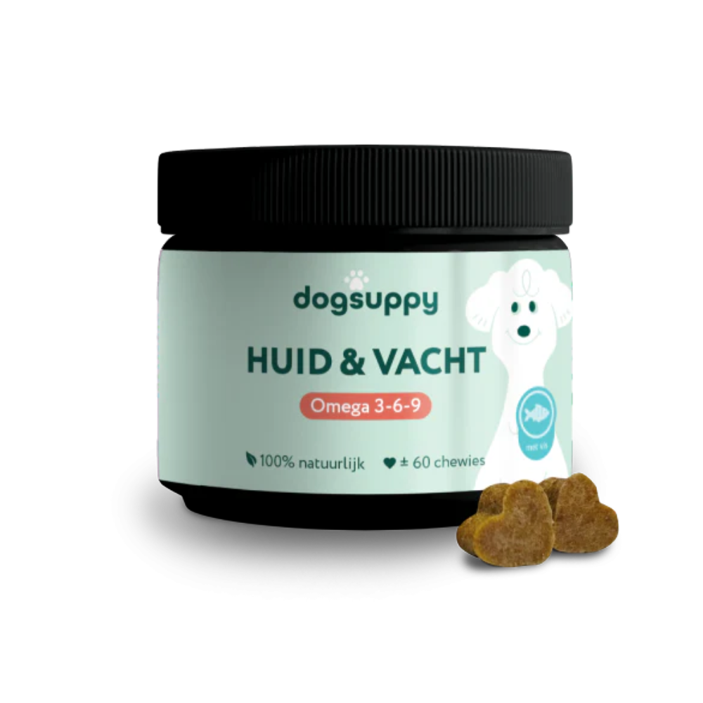 DogSuppy Huid & Vacht Omega 3-6-9 – Chewies met Visolie & Biotine voor Glanzende Vacht (180 g / 60 stuks)