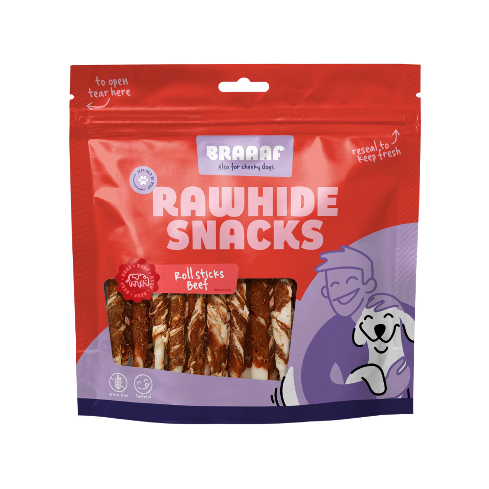 Braaaf Roll Sticks Rund 250 g | Kauwsticks voor Honden en Puppy's