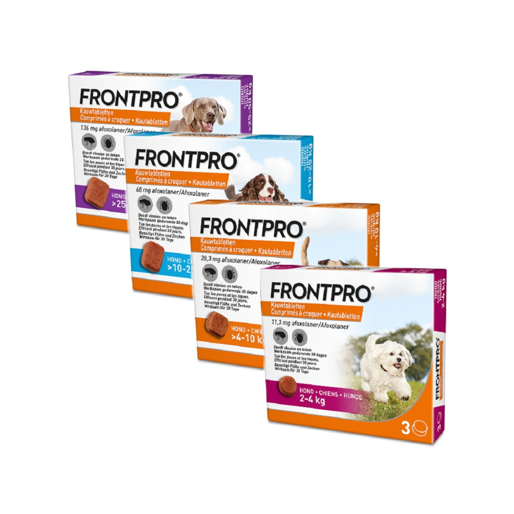 FRONTPRO Kauwtabletten – Vlooien- & Tekenbescherming hond