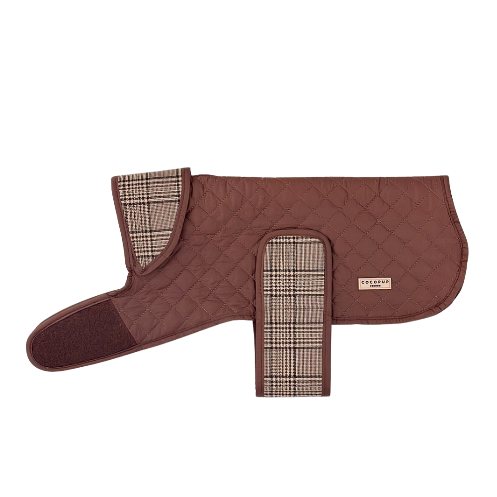 Cocopup London Gewatteerde Puppy Hondenjas Ruit – Teddyvoering – XS t/m M