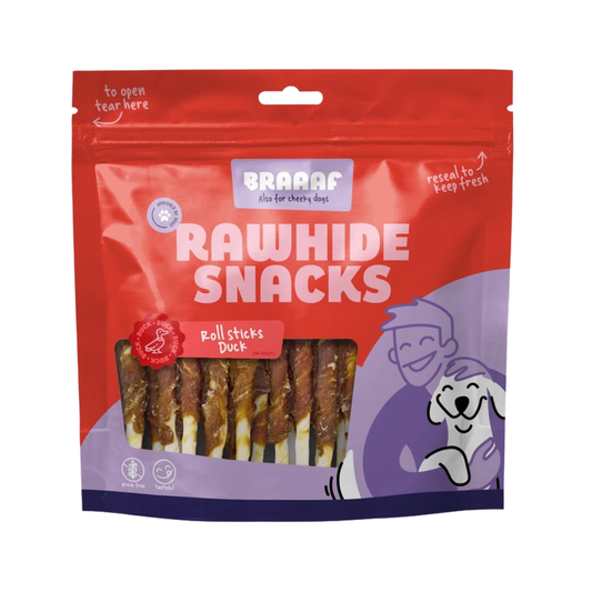 Braaaf Roll Sticks Eend – Kauwsticks met Eend 300 g