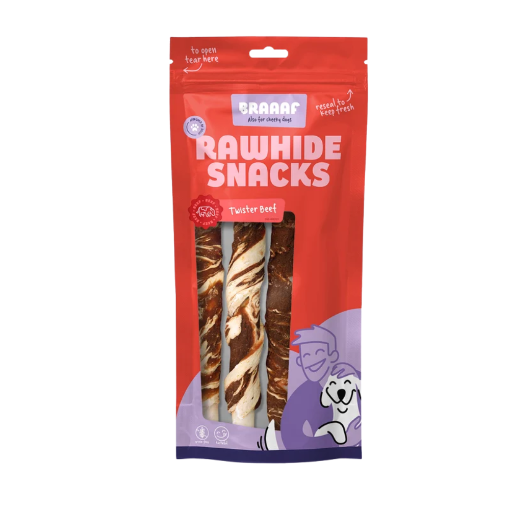 Braaaf Twister Rund Ø 1,5 cm – Kauwsnack 3 stuks