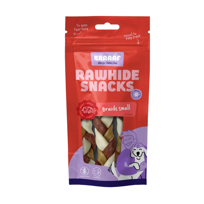 Braaaf Kauwvlecht Klein – Runderhuid Kauwsnack 3 stuks