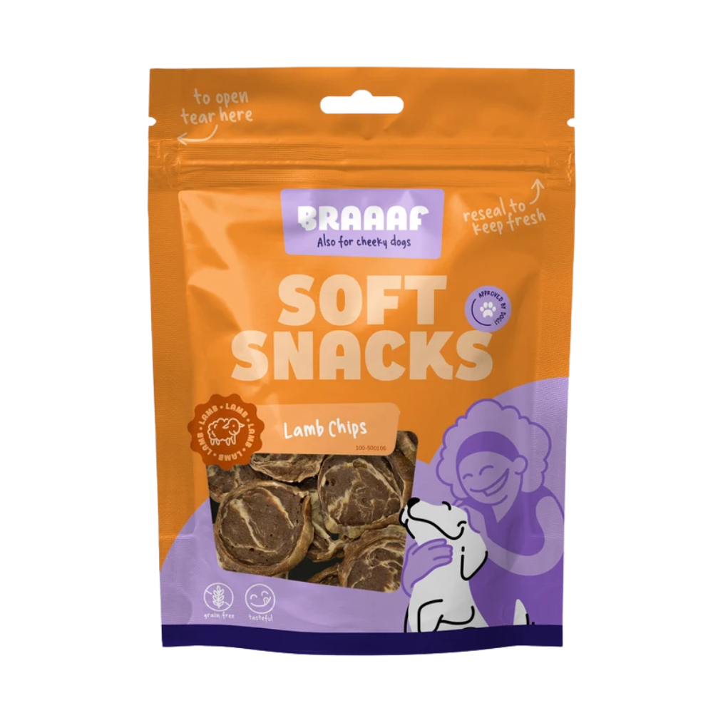 Braaaf Lamsvlees Chips – Zachte Hondensnacks 85 g