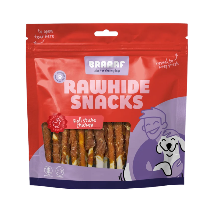 Braaaf Roll Sticks Kip – Kauwsticks met Kip 300 g