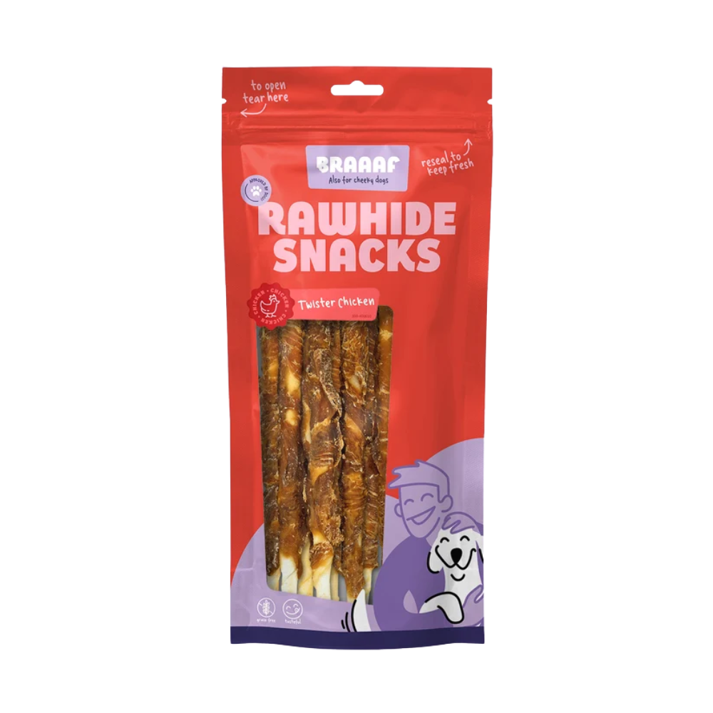 Braaaf Twister Kip Ø 1,5 cm – Kauwsnack 3 stuks