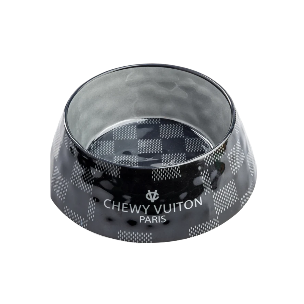 Haute Diggity Dog Chewy Vuiton Hondenvoerbak – Black Checker