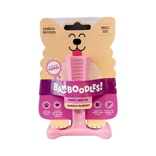 Bamboodles Puppy T-Bone Zalm & Cranberry – Kauwspeelgoed