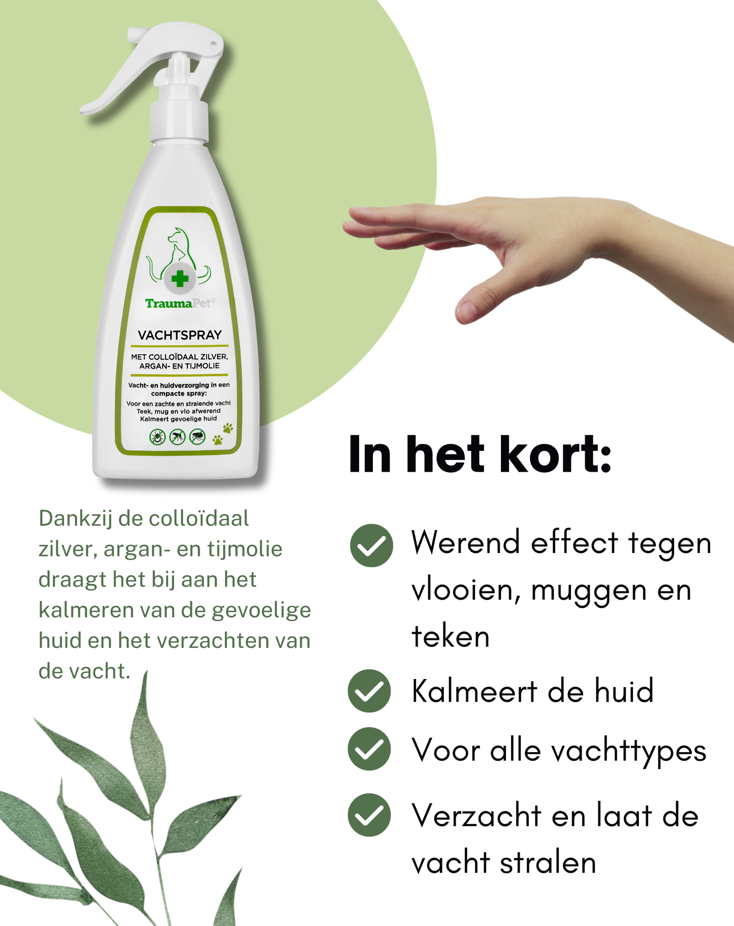 Vachtspray | Teek, mug en vlo afwerend | Voor dieren