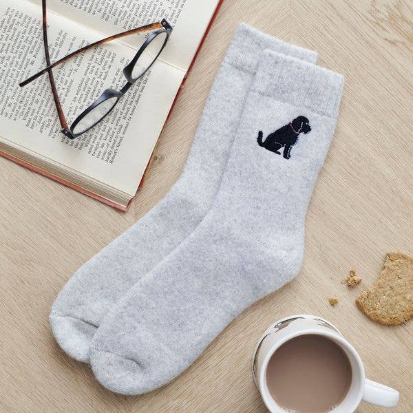 Sweet William | Wandelsokken voor hondenliefhebbers - Zwarte Labradoodle