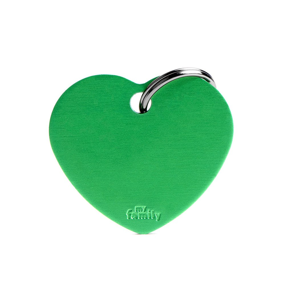 My Family Hondenpenning Big Green Heart | Gratis Gravure