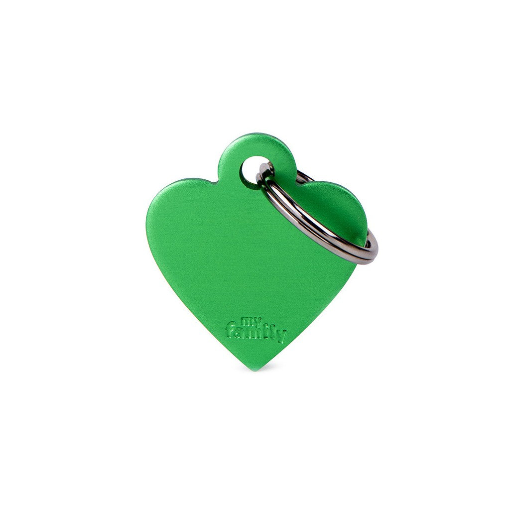 My Family Hondenpenning Small Green Heart | Gratis Gravure