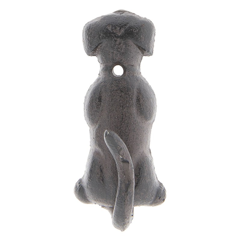 Clayre & Eef Wandhaak Hond Bruin – IJzeren Kapstokhaak (5x4x10 cm)