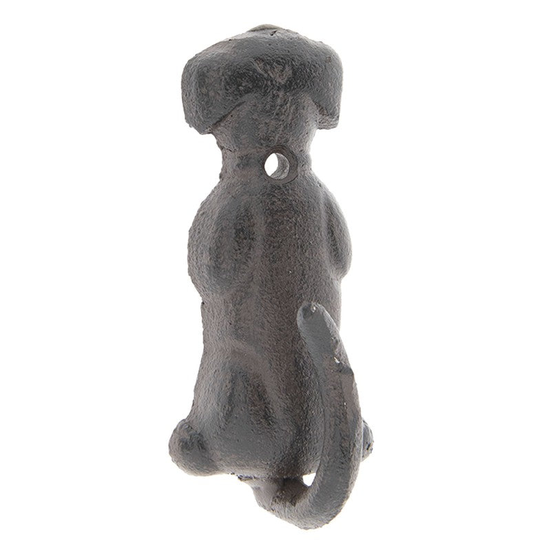 Clayre & Eef wandhaak hond bruin ijzer 5x4x10 cm – kapstokhaak