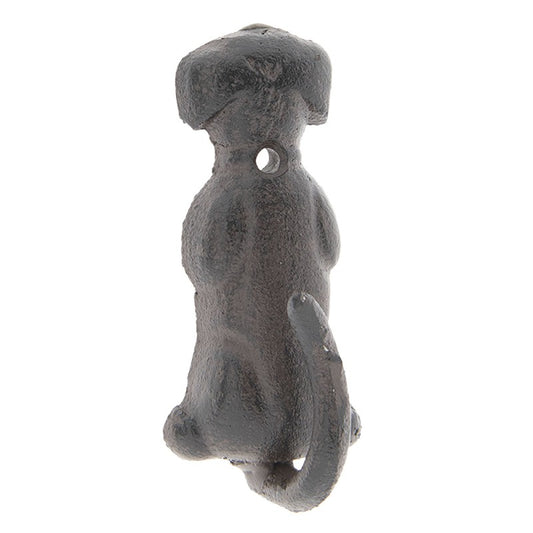 Clayre & Eef wandhaak hond bruin ijzer 5x4x10 cm – kapstokhaak