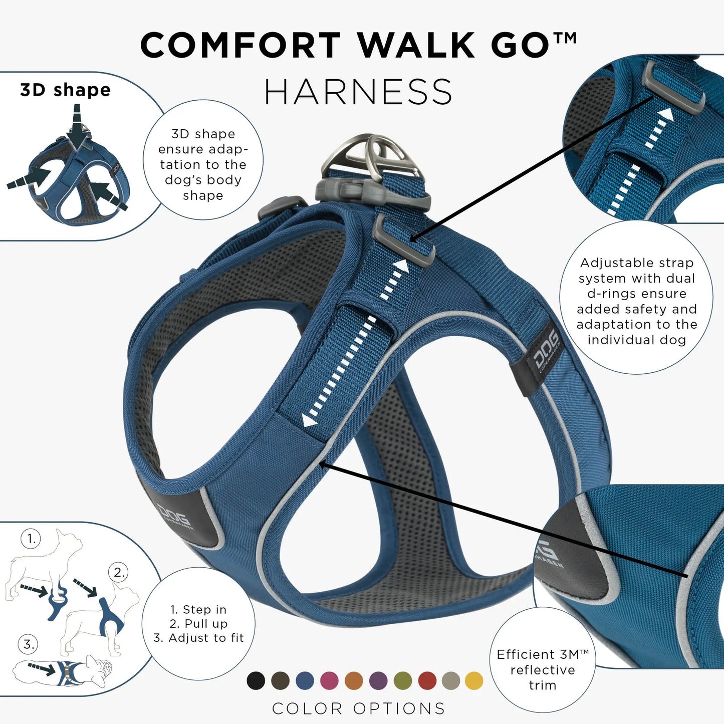 Dog Copenhagen Comfort Walk Go Harness Blauw