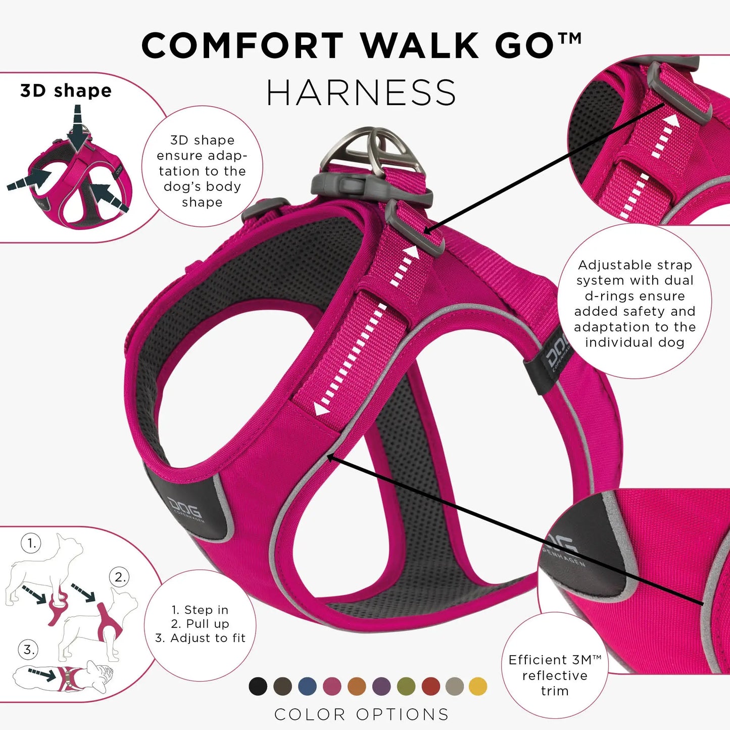 Dog Copenhagen Comfort Walk Go Harness Roze