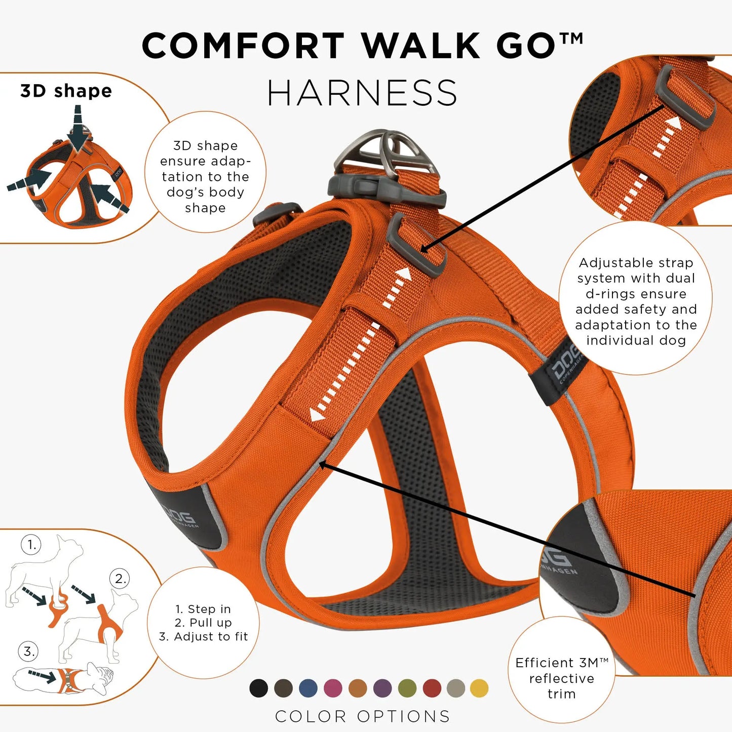 Dog Copenhagen Comfort Walk Go Harness Oranje