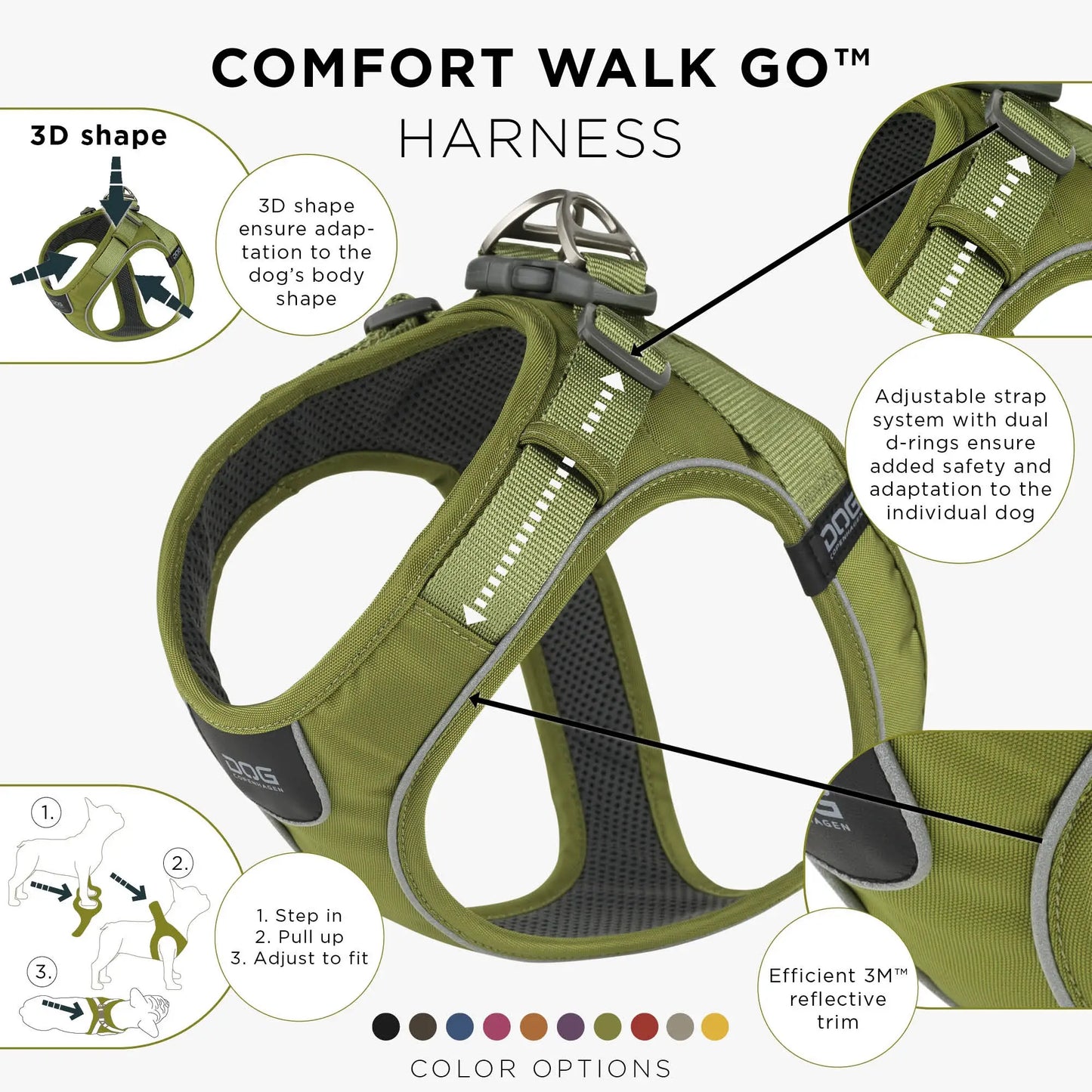 Dog Copenhagen Comfort Walk Go Harness Groen