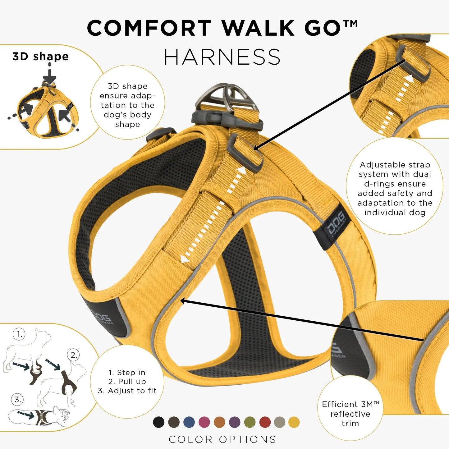 Dog Copenhagen Comfort Walk Go Harness Geel