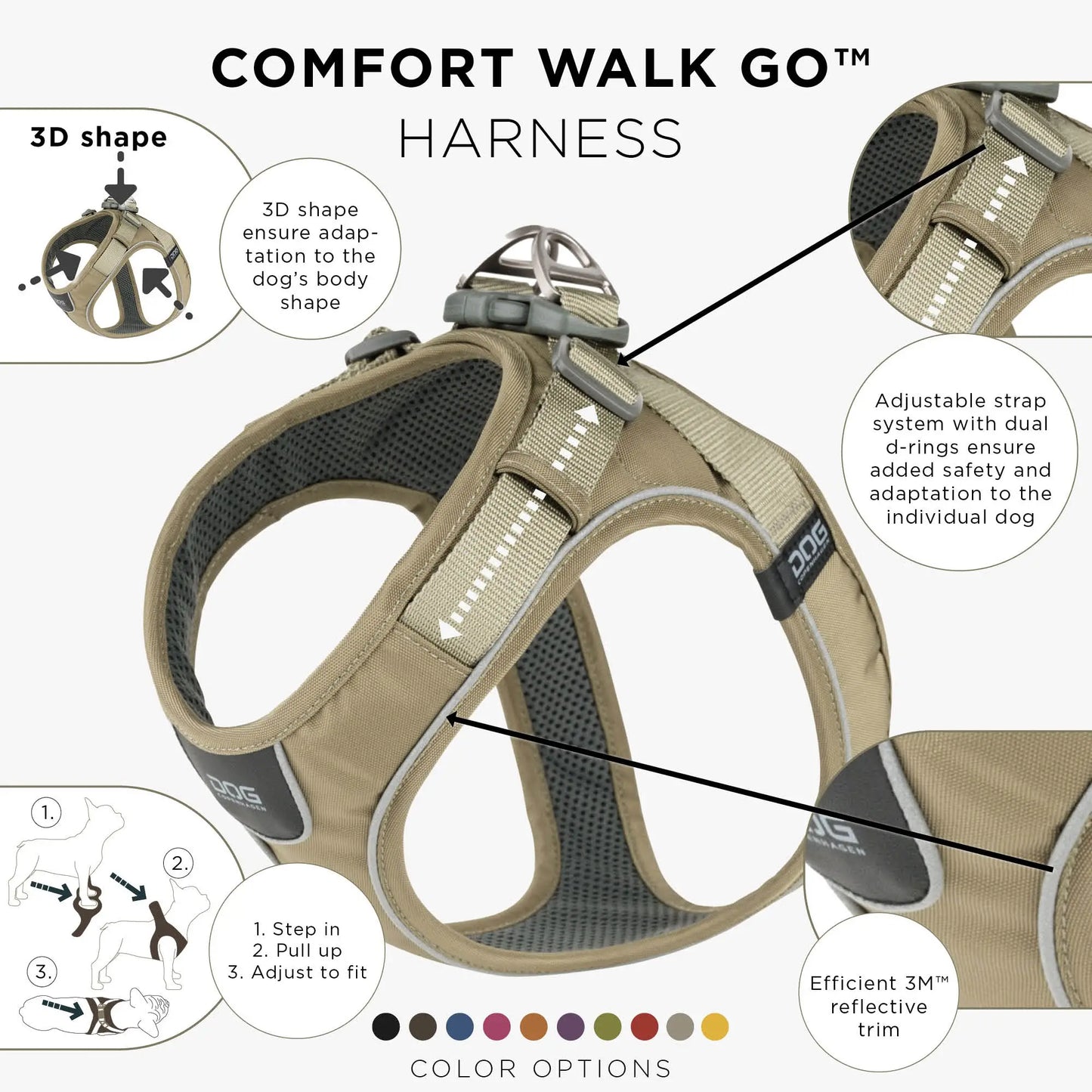 Dog Copenhagen Comfort Walk Go Harness Zand
