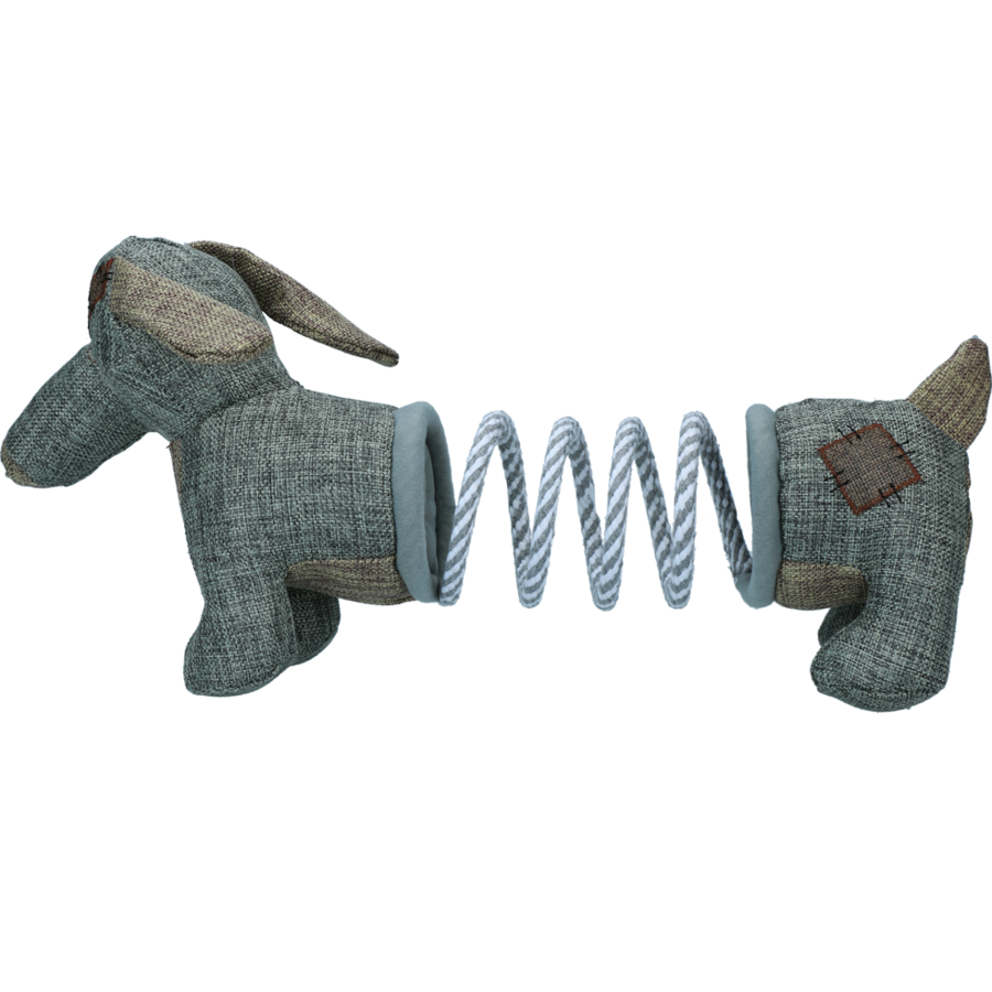 Country Dog Slinky met Trekveer – Duurzaam Pluche Hondenspeeltje met 2 Piepers