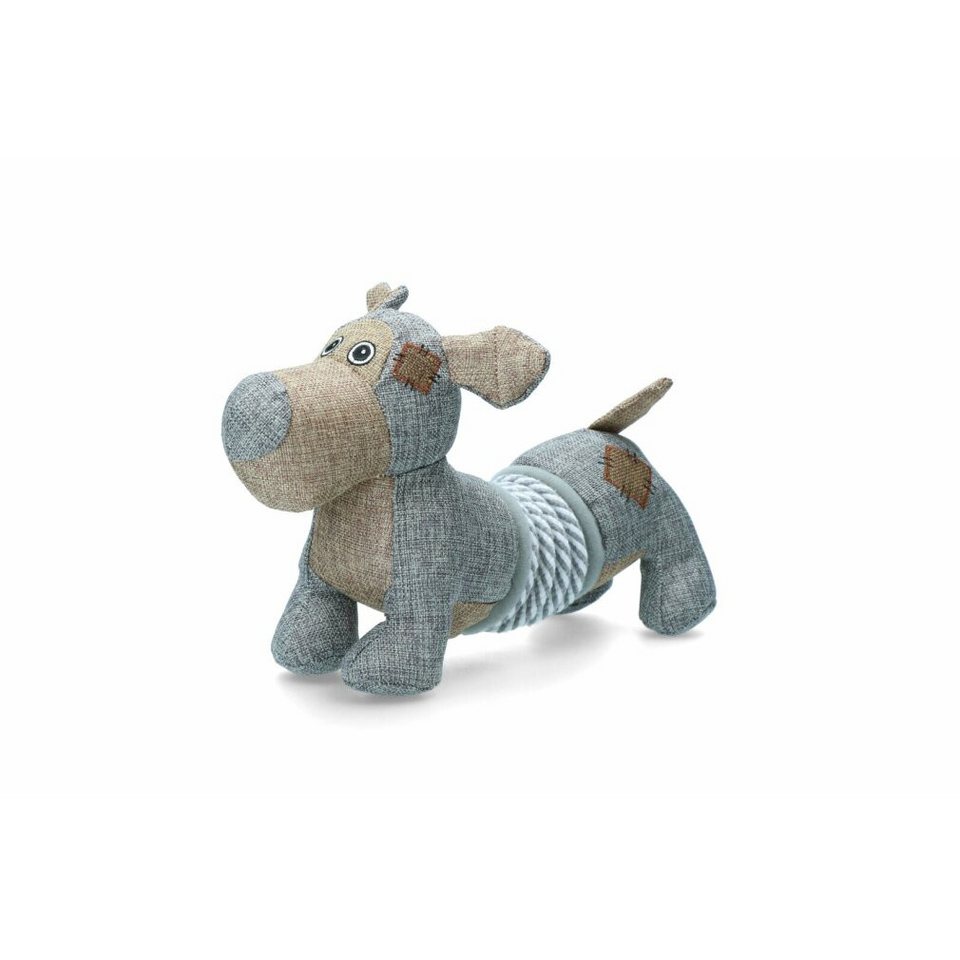 Country Dog Buster met Trekveer – Duurzaam Pluche Hondenspeeltje met 2 Piepers